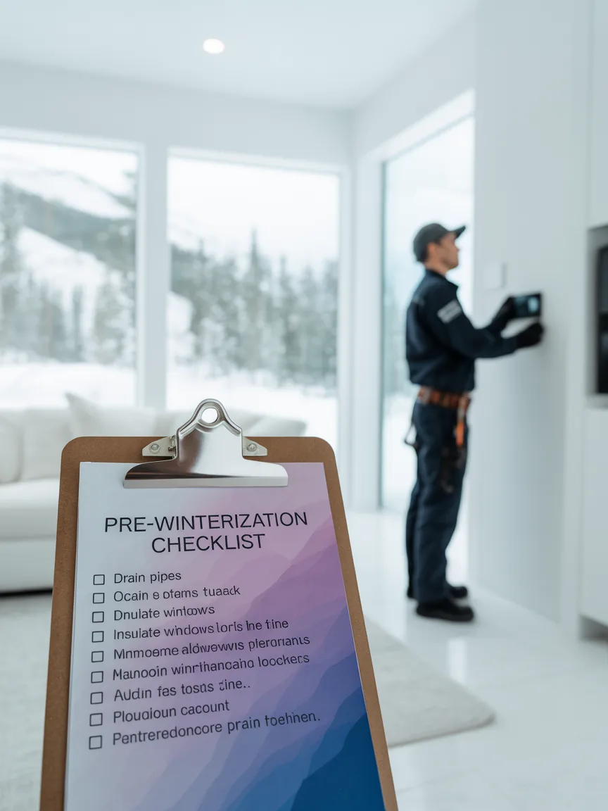 Winterization checklist items completed at a Coeur d'Alene estate